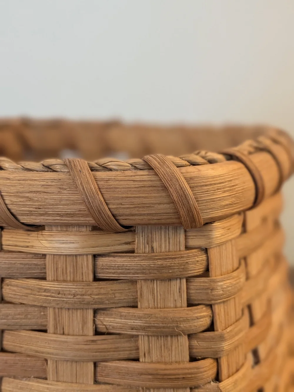 Handwoven Wood Splint Basket Signed NC Artisan Dated 1997